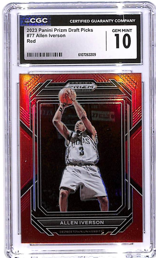 2023 Prizm Draft Picks Allen Iverson Red /299 CGC 10