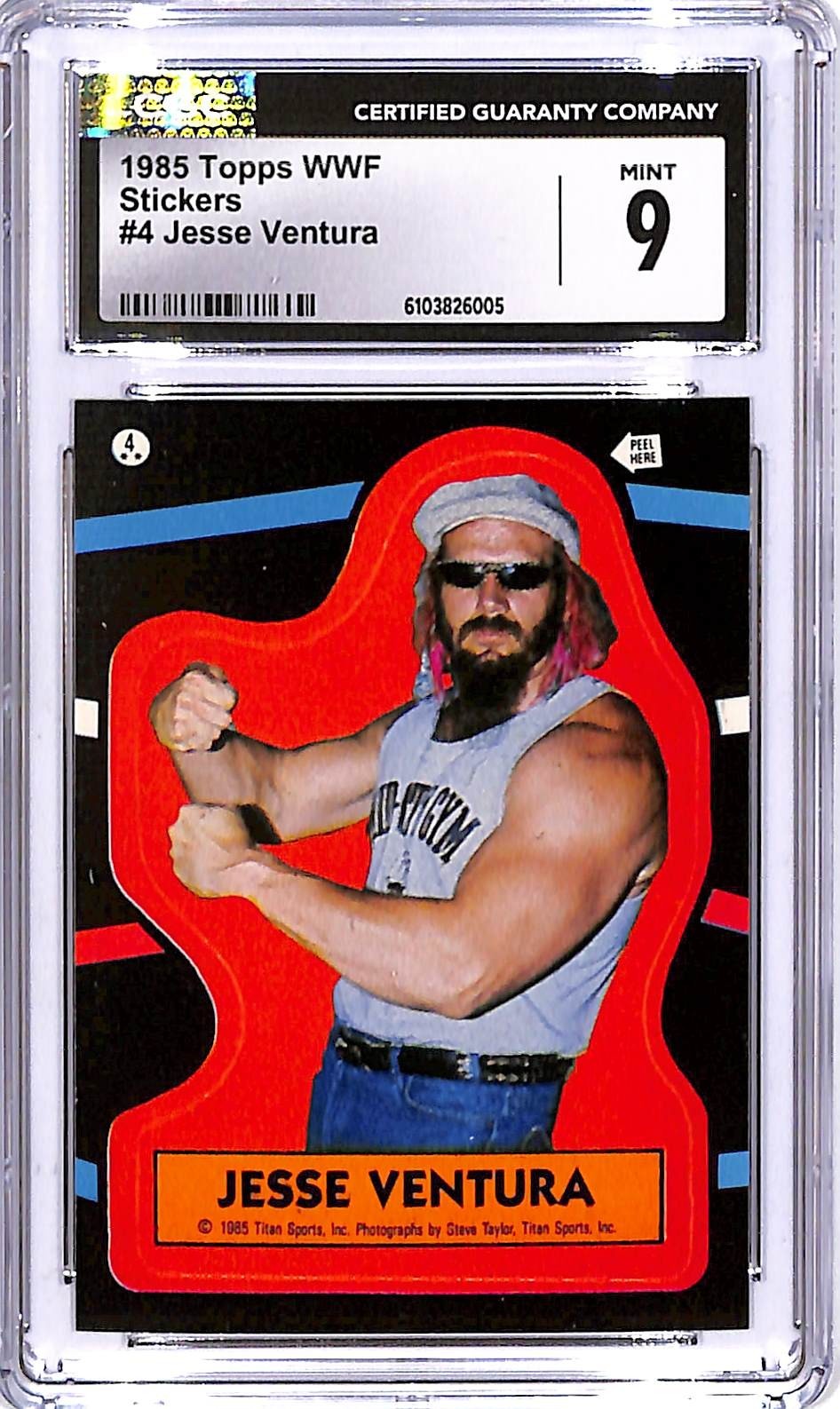 1985 Topps WWF Jesse Ventura Stickers #4 CGC 9