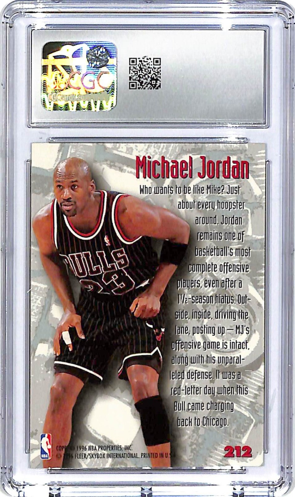 1995-96 Fleer Metal Michael Jordan Nuts and Bolts #212 CGC 10 Bulls