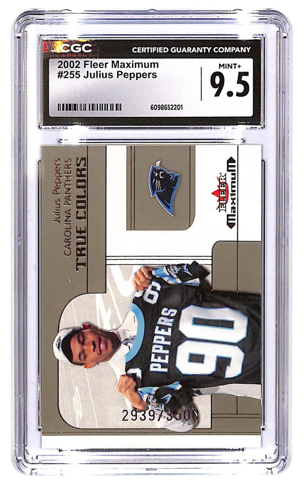 2002 Julius Peppers Fleer Maxium #255 CGC Mint Plus 9.5