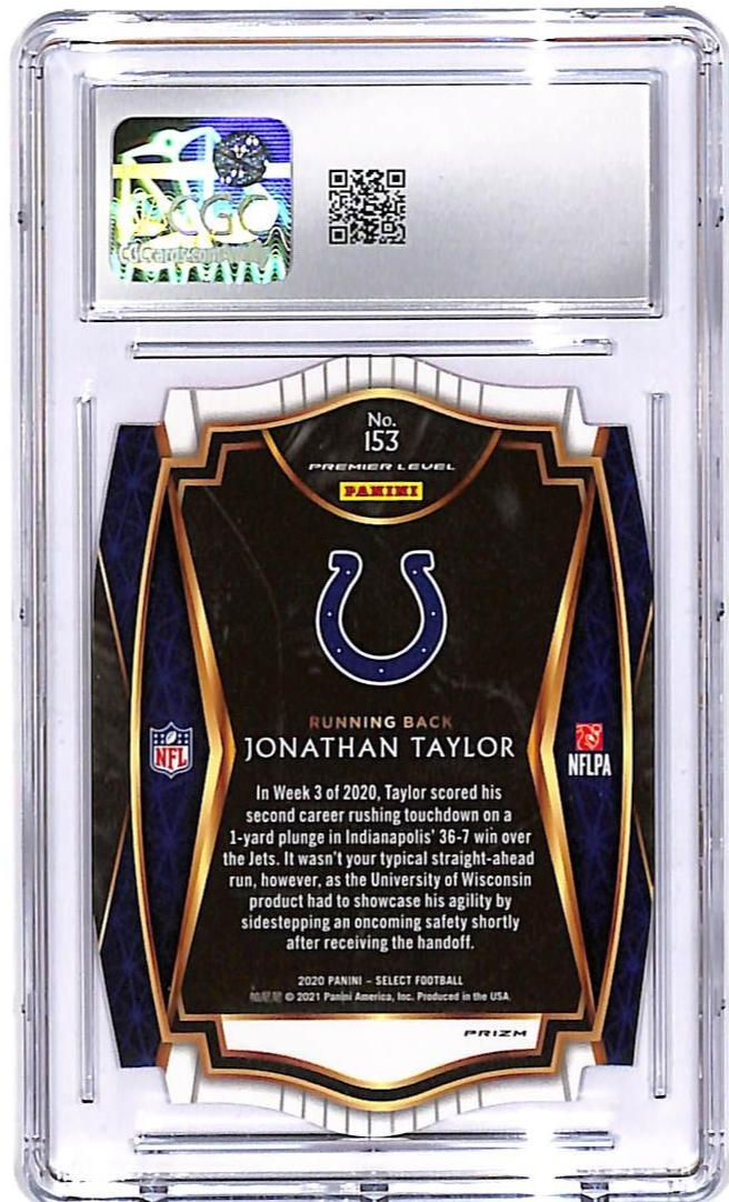 2020 Select Jonathan Taylor Rookie RC Red Die Cut CGC 9 #153 Colts