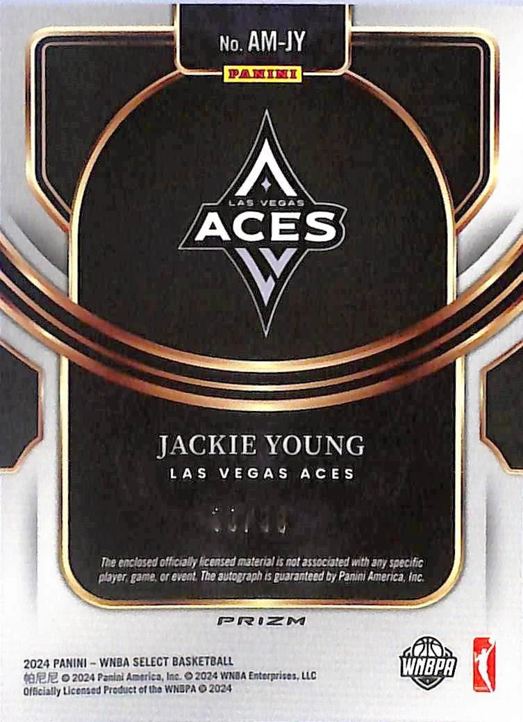 2024 Select WNBA Jackie Young Auto Autograph Purple /99 Aces