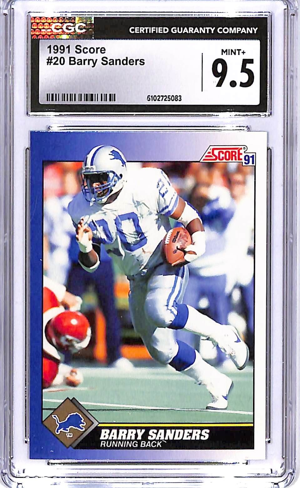 1991 Score Barry Sanders #20 CGC 9.5 Lions