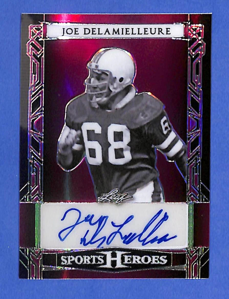 2024 Leaf Sports Heroes Joe Delamielleure Pink Refractor Auto #5/15 #BA-JDL