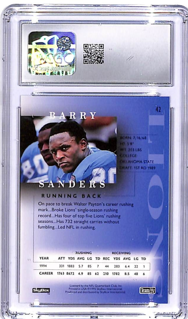 1995 SkyBox Premium Barry Sanders #42 CGC 9.5 Lions