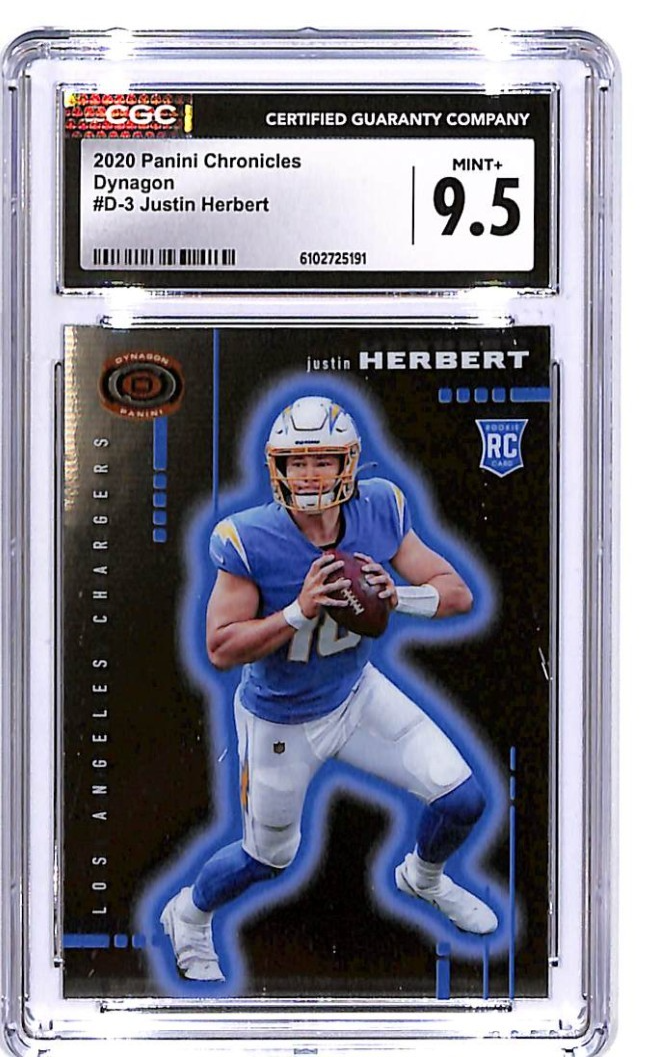 2020 Chronicles Justin Herbert Dynagon Rookie RC #3 CGC 9.5 Chargers