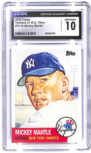 2010 Mickey Mantle #YC16 Yankees 27 W.S. Titles CGC 10