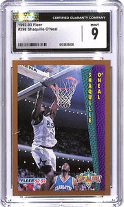 1992-93 Fleer Shaquille O'Neal Rookie RC Slam Dunk CGC 9 #298