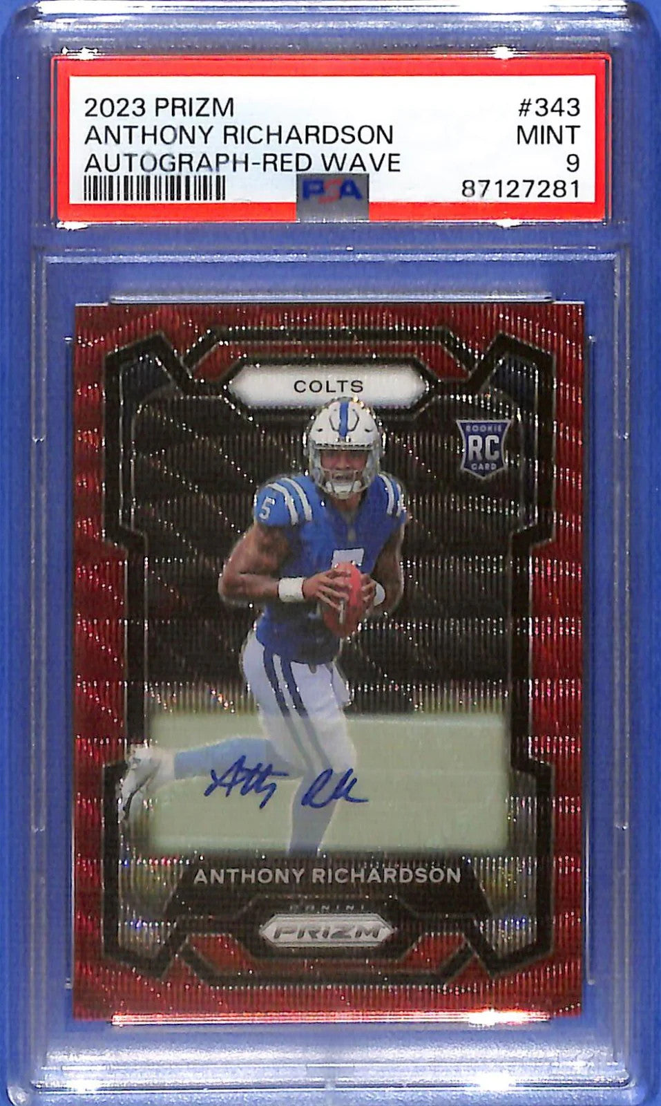 2023 Prizm Anthony Richardson Auto Autograph Rookie RC Red Wave PSA 9 /149 Colts