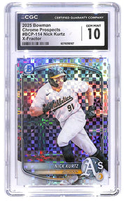 2025 Bowman - Chrome Prospects Nick Kurtz #BCP-114 X-Fractor CGC 10