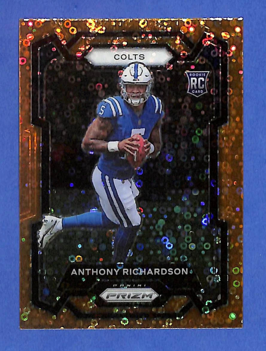 2023 Panini Prizm Football - ANTHONY RICHARDSON Orange Lazer & Disco Prizm COLTS