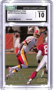 1999 Stadium Club Champ Bailey Rookie RC #153 CGC 10 Redskins