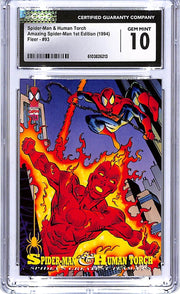 1994 Fleer Amazing Spider-Man 1st Edition Spider-Man Human Torch #93 CGC 10