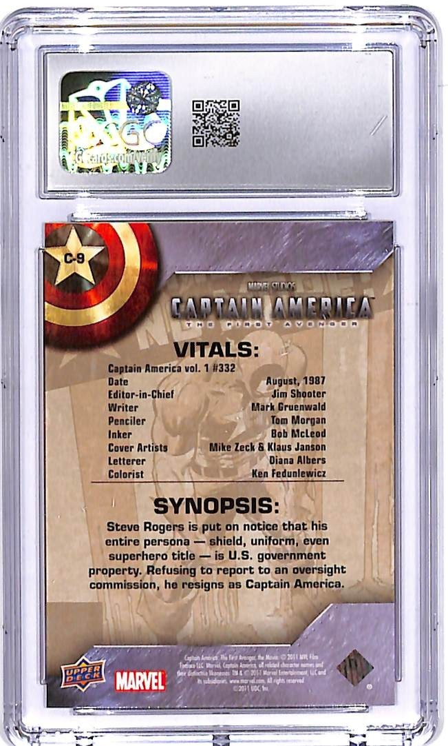 2011 Upper Deck Captain America The First Avenger Comic Covers #9 CGC 10