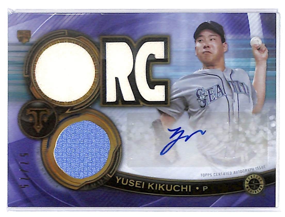 2019 Yusei Kikuchi Topps Triple Threads Relic Auto Amethyst RFPAR-YK #57/75