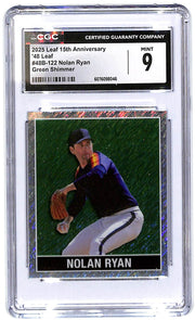 2025 Nolan Ryan Leaf 15th anniversary '48 Green Shimmer - 48B-122 #2/6 CGC 9