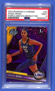 2023-24 Bowman University Chrome Angel Reese Purple Refractor (RC) #/399 PSA 9