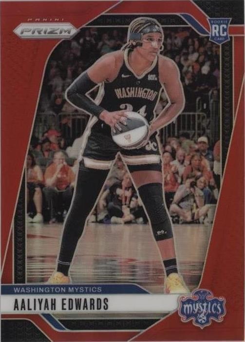 2024 Panini Prizm WNBA Aaliyah Edwards #70 Red Prizm #185/299 (RC) SGC 9.5 MT+