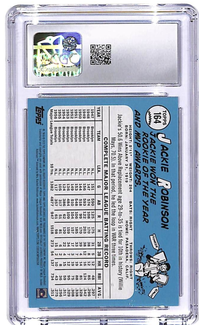 2023 Topps Archives Jackie Robinson #164 65 Inverted Variation CGC 9.5 Dodgers