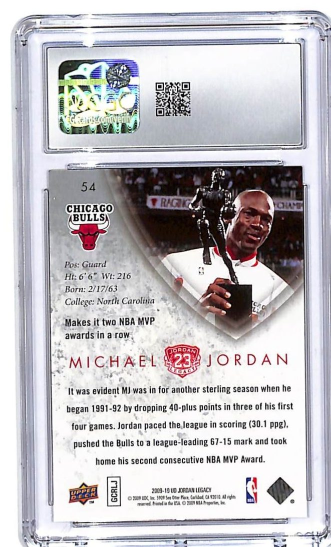 2009-10 Upper Deck Jordan Legacy HOF Michael Jordan #54 CGC 10 Bulls