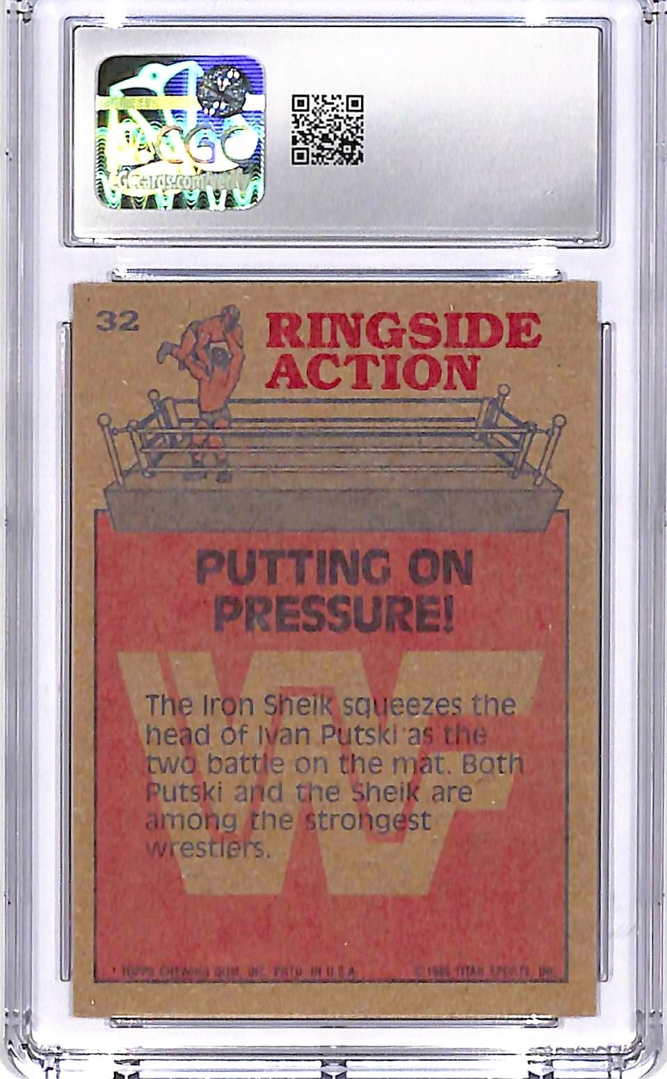 1985 Topps WWF - Iron Sheik, Ivan Putski #32 CGC 9
