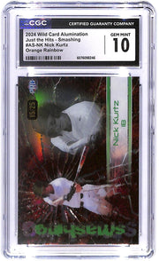 2024 Nick Kurtz Wild Card Smashing #AS-Nk Orange Rainbow #15/25 CGC 10