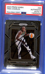 2023 Panini Prizm WNBA Signed Tina Charles #92 PSA/DNA Certified Auth Auto 7