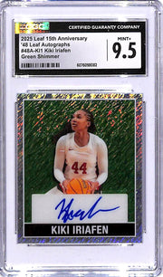 2025 Leaf 15th Anniversary Kiki Iriafen Auto Autograph Green Shimmer 1/1 CGC 9.5