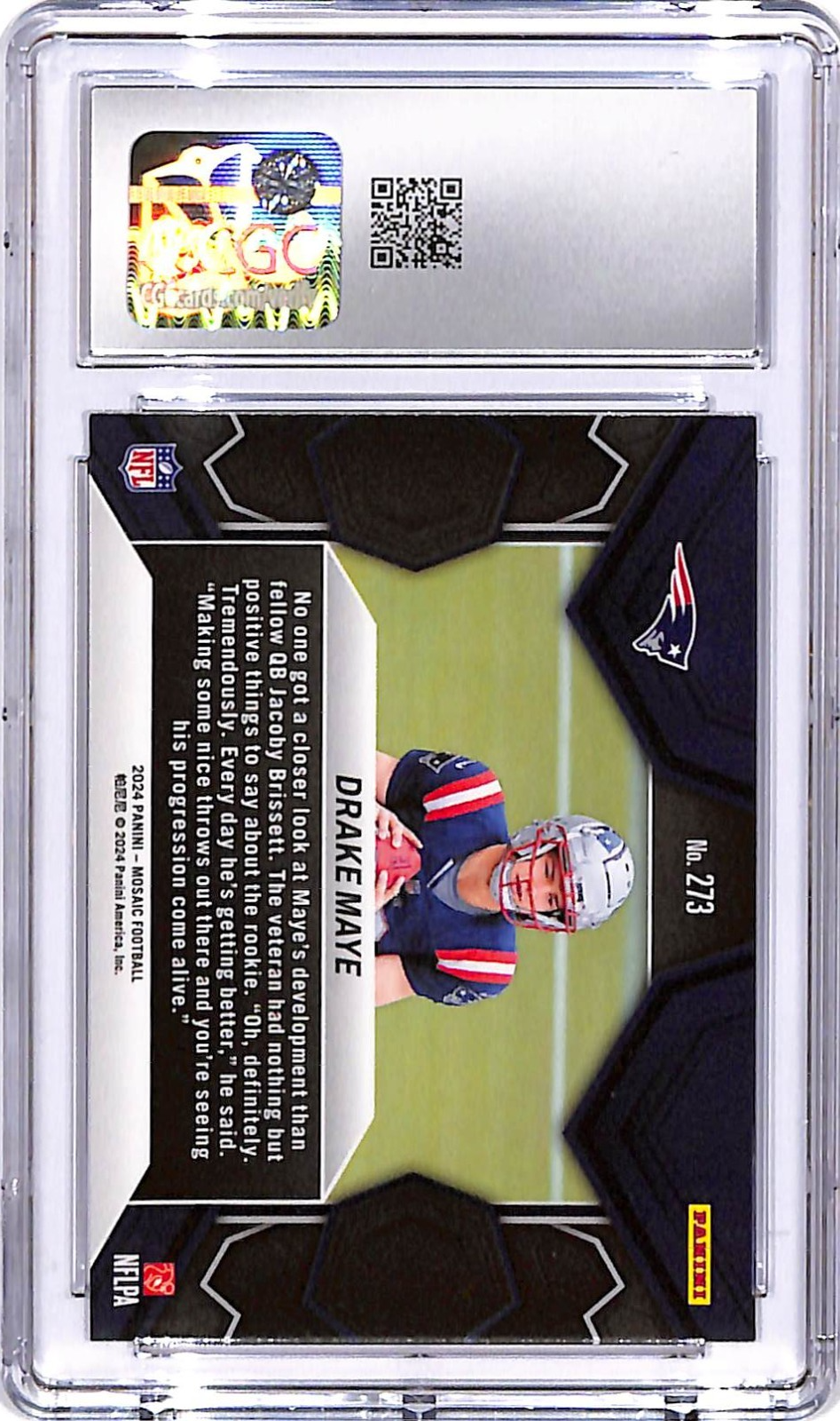 2024 Mosaic Drake Maye Rookie RC #273 CGC 10 Patriots