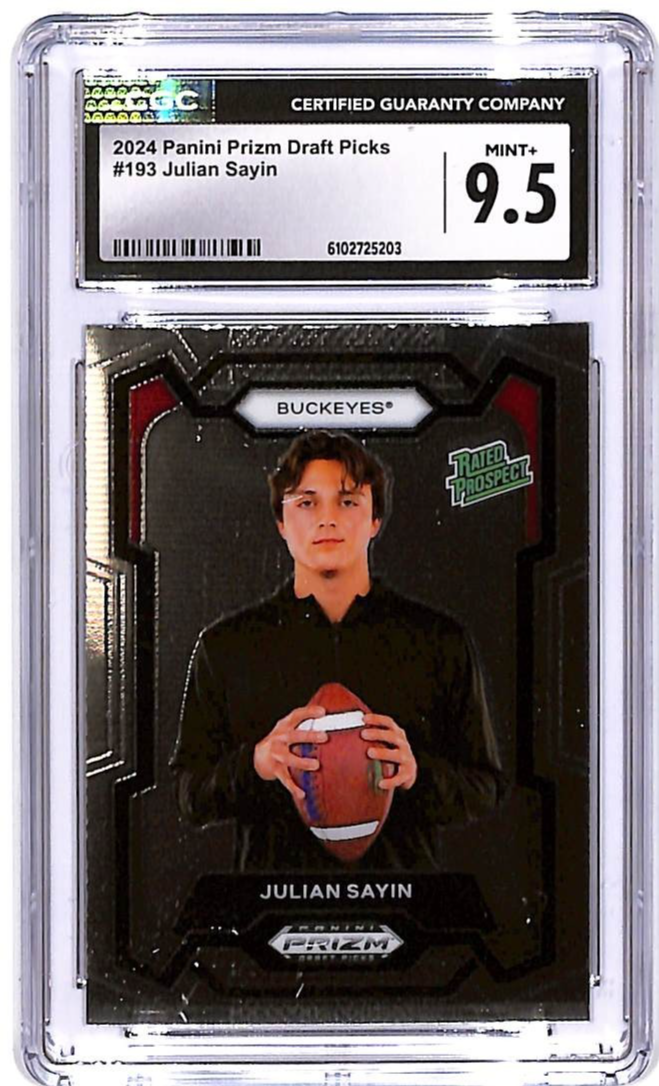 2024 Prizm Draft Picks Julian Sayin Rookie RC #193 CGC 9.5 Ohio State