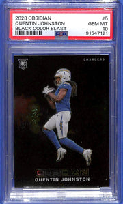 2023 Panini Obsidian - Black Color Blast Quentin Johnston #5 (RC) PSA 10 GM