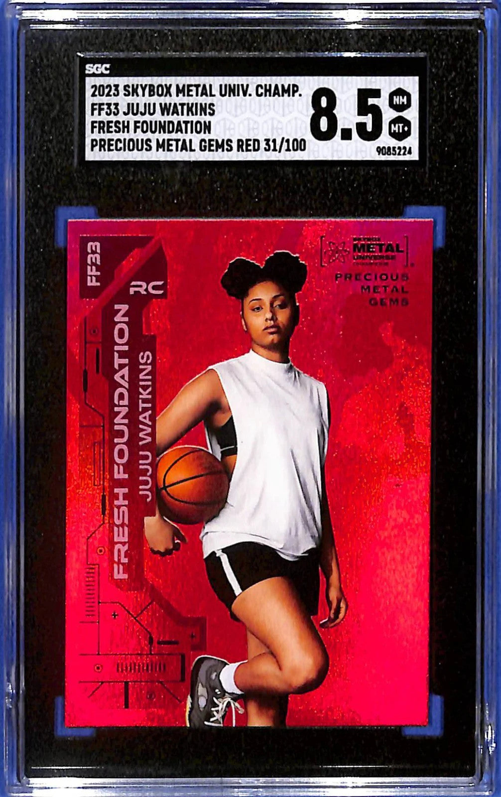 2023 Skybox Metal U Champ JuJu Watkins FF33 Precious Metal Gems Red /100 SGC 8.5