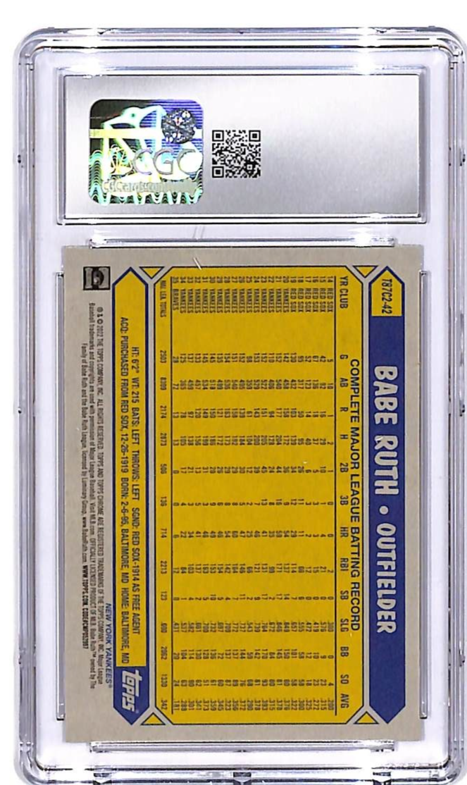2022 Topps Babe Ruth Silver Pack CGC 9.5 Yankees