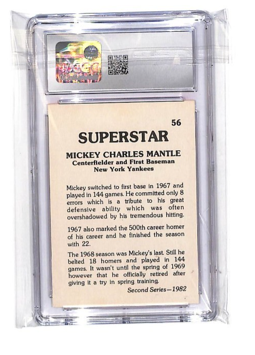 1982 Micky Mantle TCMA SUperstars- second series #56 CGC Near Mint 8