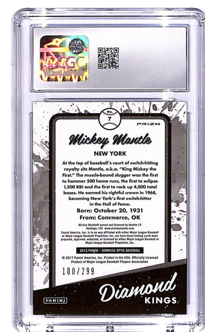 2017 Donruss Optic Mickey Mantle Diamond Kings Aqua /299 #7 CGC 10 Yankees