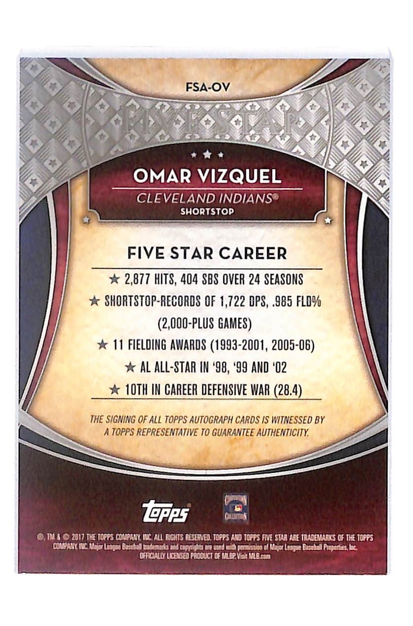 2017 Omar Vizquel Topps Five Star Authentic Autograph #FSA-OV