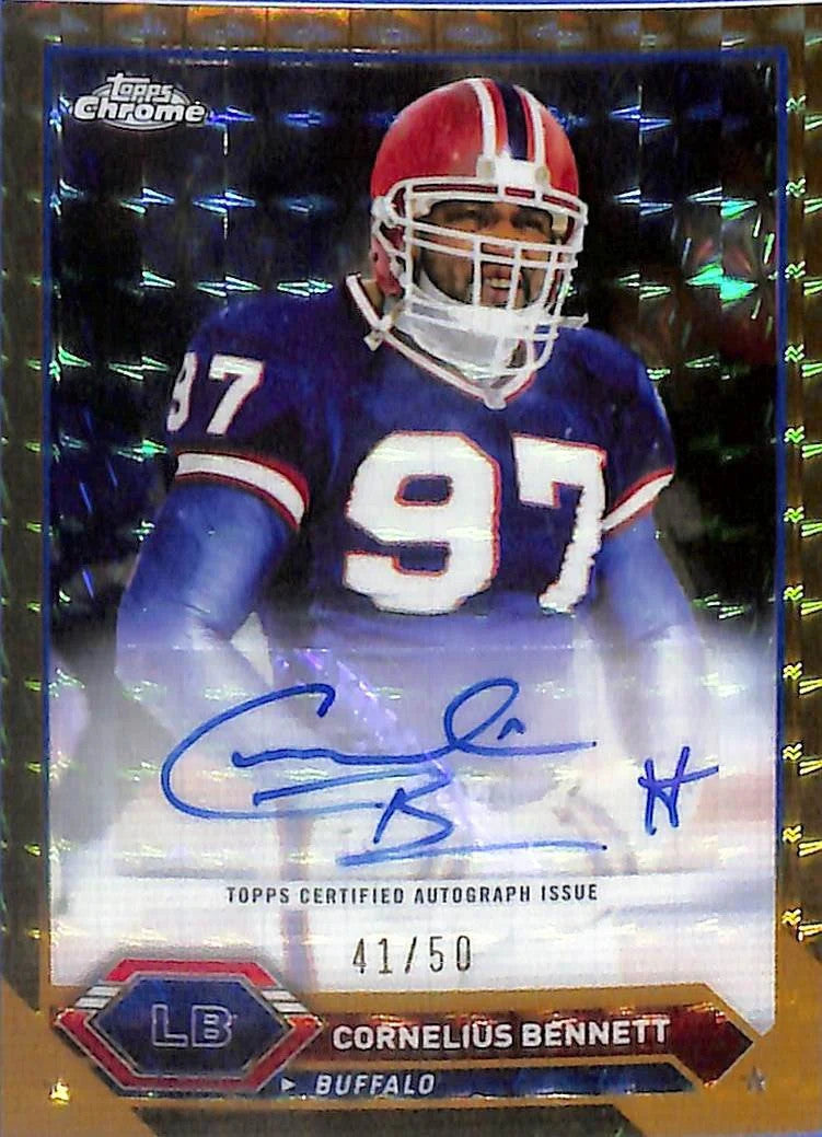 2024 Topps Chrome Cornelius Bennett Auto Autograph Gold Geometric Refractor /50