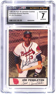 1988 Jim Pendleton JALFO '55 Johnston AUTO #3 CGC - JSA Near Mint 7 Auto 9