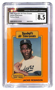 1987 Jackie Robinson Hygrade Baseball's All-Time Greats - Yellow Back CGC 8.5
