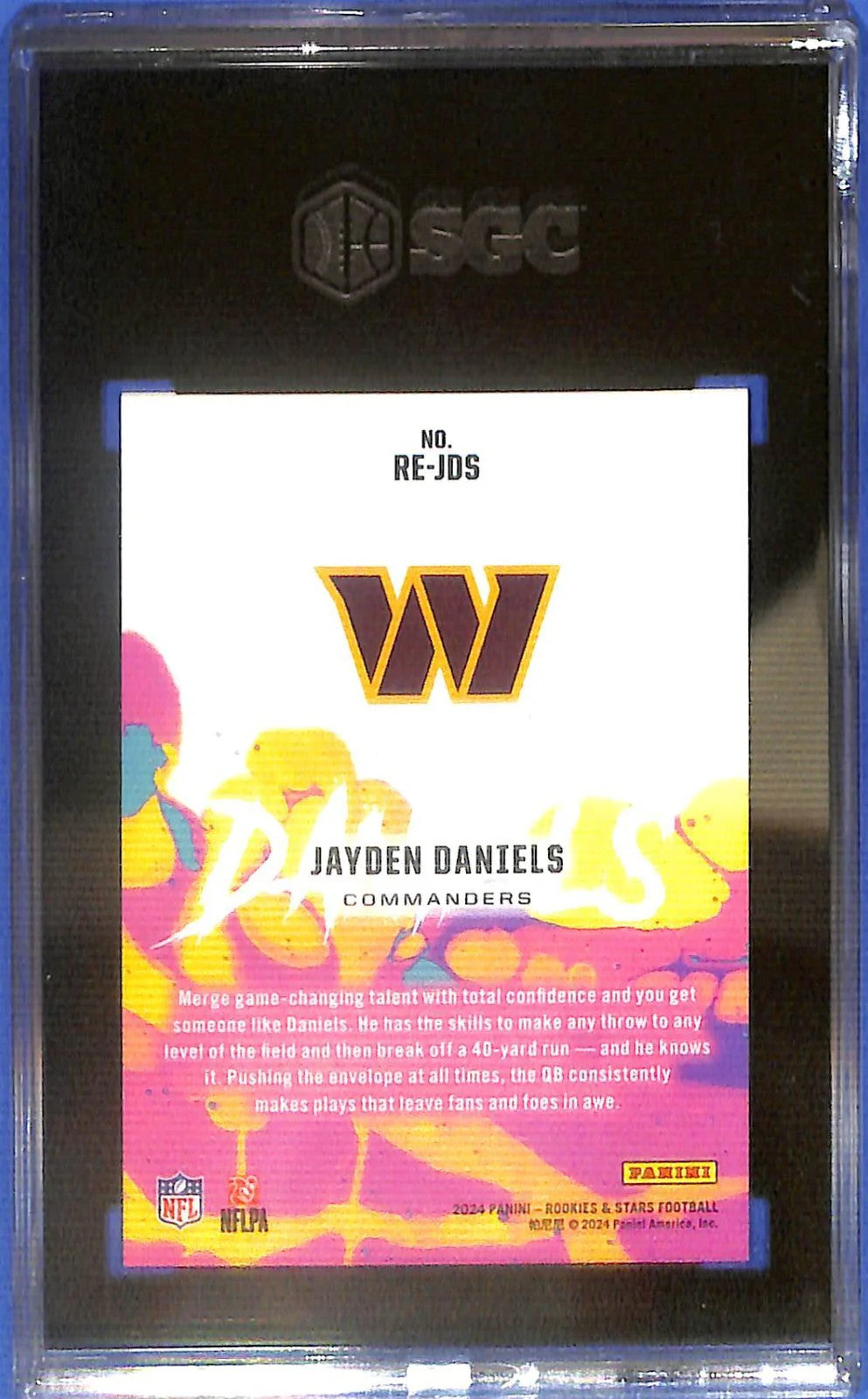 2024 Rookies and Stars Jayden Daniels Rookie Exclusive RC Orange /125 SGC 9.5