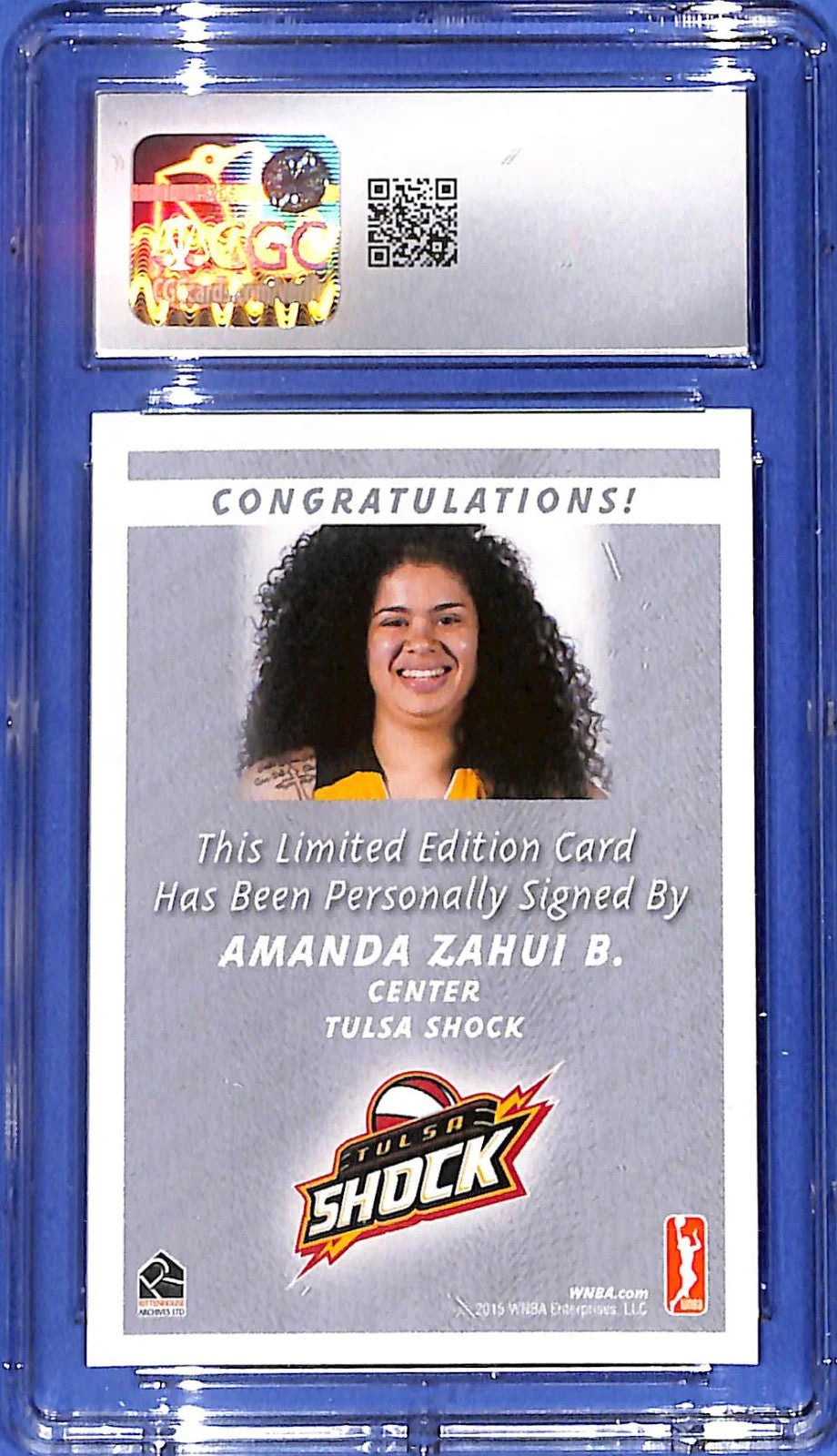 2015 Rittenhouse WNBA Autographs Amanda Zahui RC CGC 10/Auto 10 Gem Mint - Shock