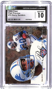 1995 Fleer Barry Sanders Flair Preview #10 CGC 10 Lions