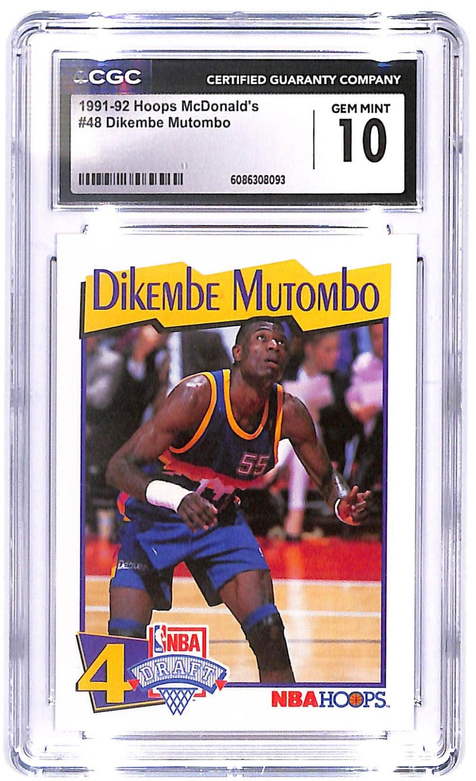 1991-92 Dikembe Mutombo Nba Hoops Mcdonald's - #48 (RC) CGC Mint 10