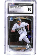 2025 Nick Kurtz - Bowman Chrome Prospects #BCP-114 Mojo Refractor (RC) CGC 10