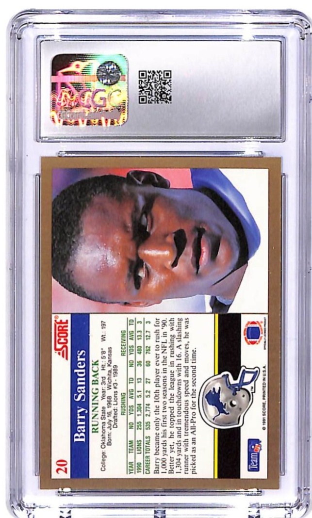 1991 Score Barry Sanders #20 CGC 9.5 Lions