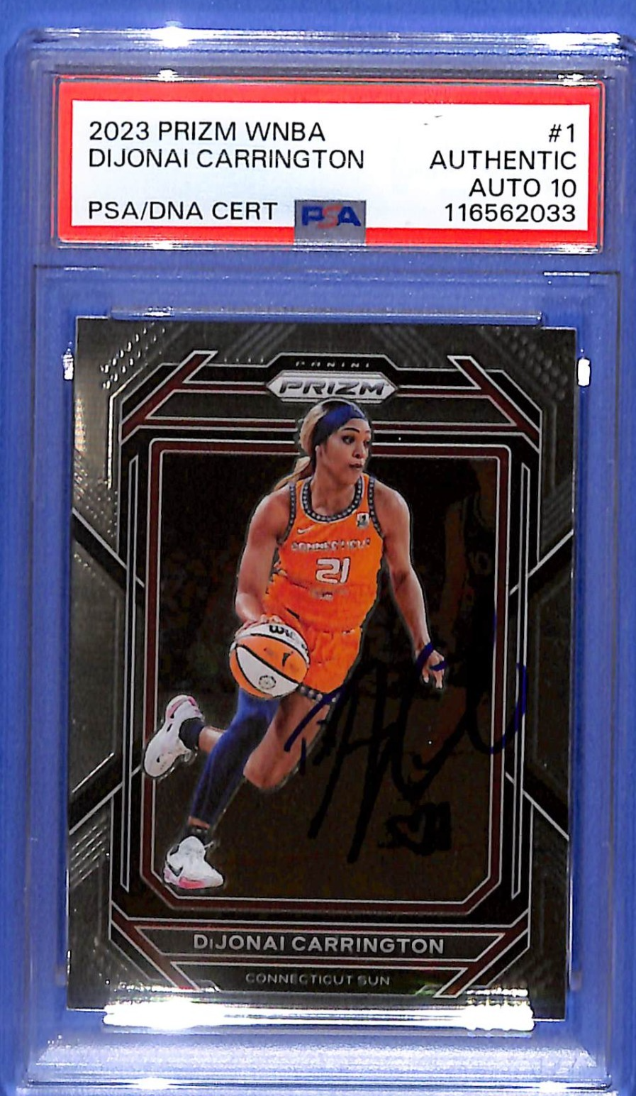 2023 Panini Prizm WNBA Signed DiJonai Carrington #1 PSA/DNA Certified Auto 10