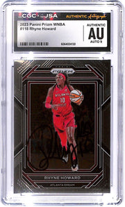 2023 Rhyne Howard Panini Prizm WNBA #118 AUTO CGC - JSA Authentic Auto 9