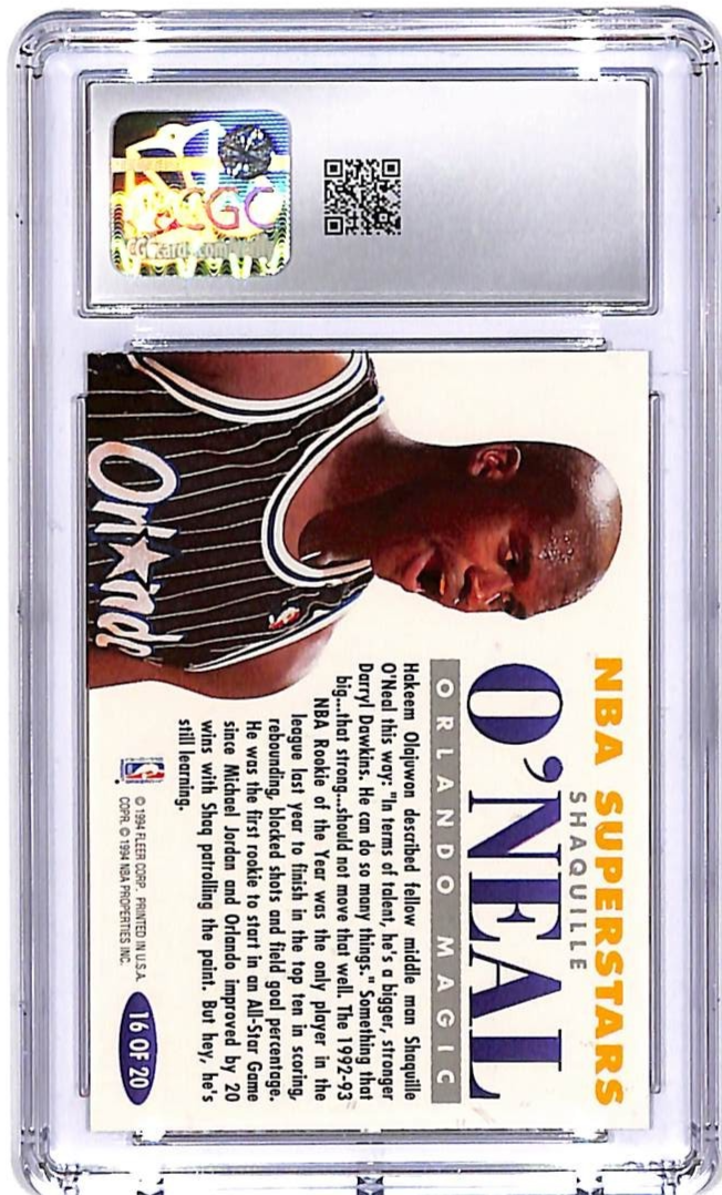 1993-94 Fleer Shaquille O'Neal NBA Superstars #16 CGC 9 Magic