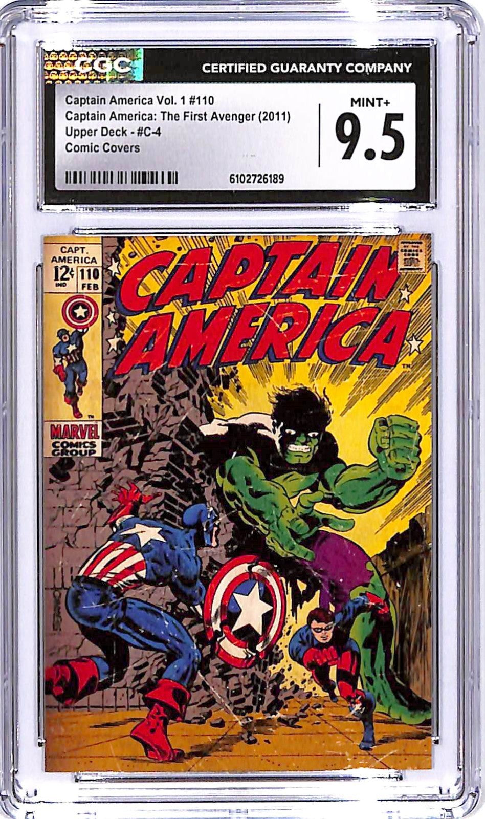 2011 Upper Deck Captain America The First Avenger Comic Covers CGC 9.5 #4
