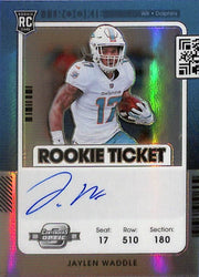 2021 Contenders Optic Jaylen Waddle Auto Autograph Rookie RC Silver Variation